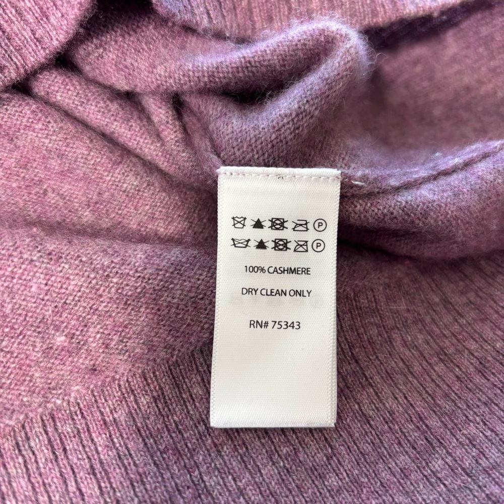 TAHARI Pure Luxe Cashmere Crew Neck Sweater Mauve Purple Size M - Picture 9 of 12